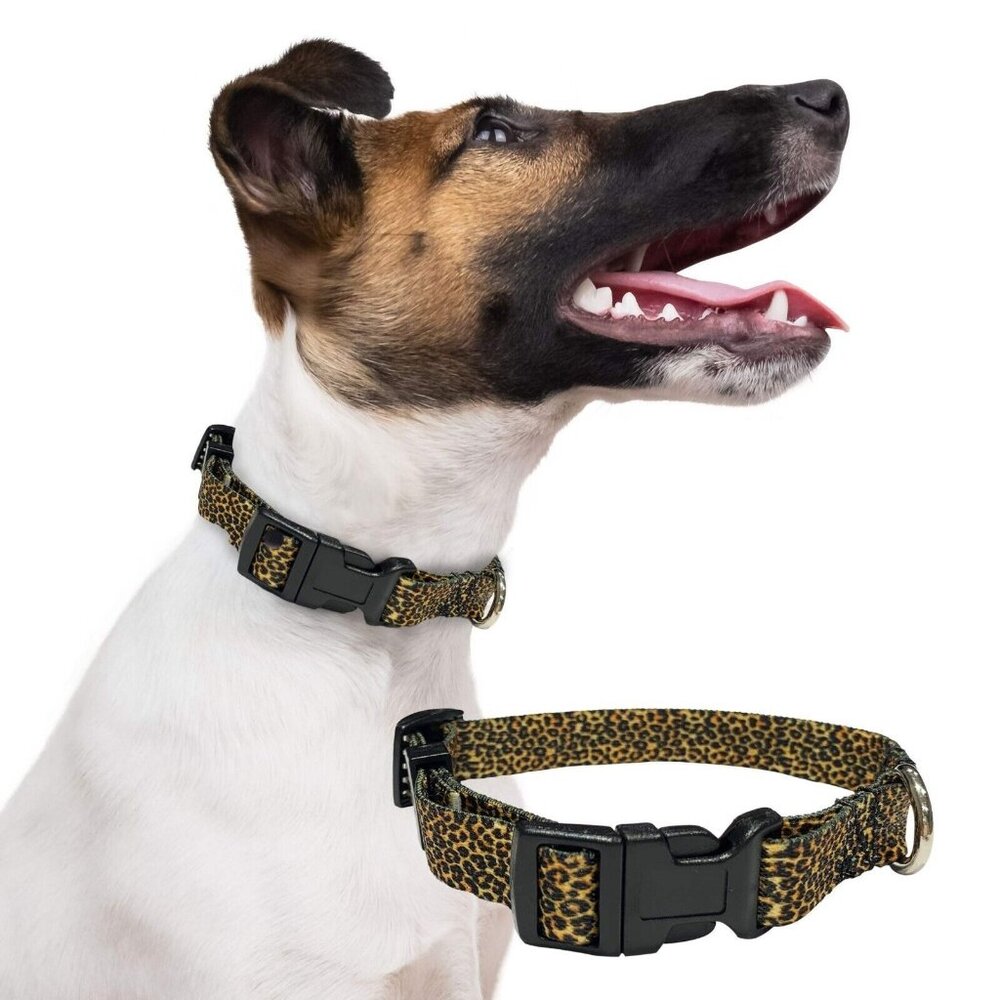 Perri's Dog Collar Large Adjustable Cheetah D-ring buckle NWT - Picture 2 of 3